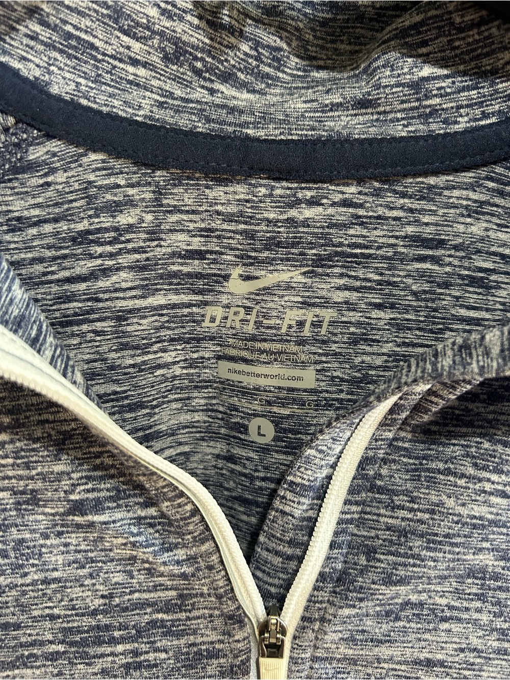Nike Women's Heathered Navy Blue Quarter-Zip Pullover - Picture 2 of 4